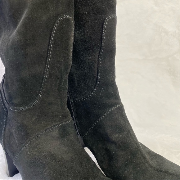 Stuart Weitzman Black Leather Heeled Boots - Picture 4 of 12